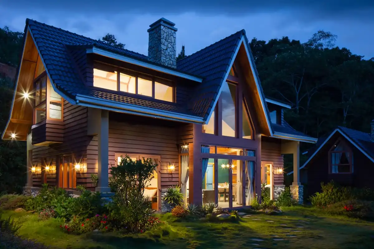 Modern house exterior with a backyard accessory dwelling unit