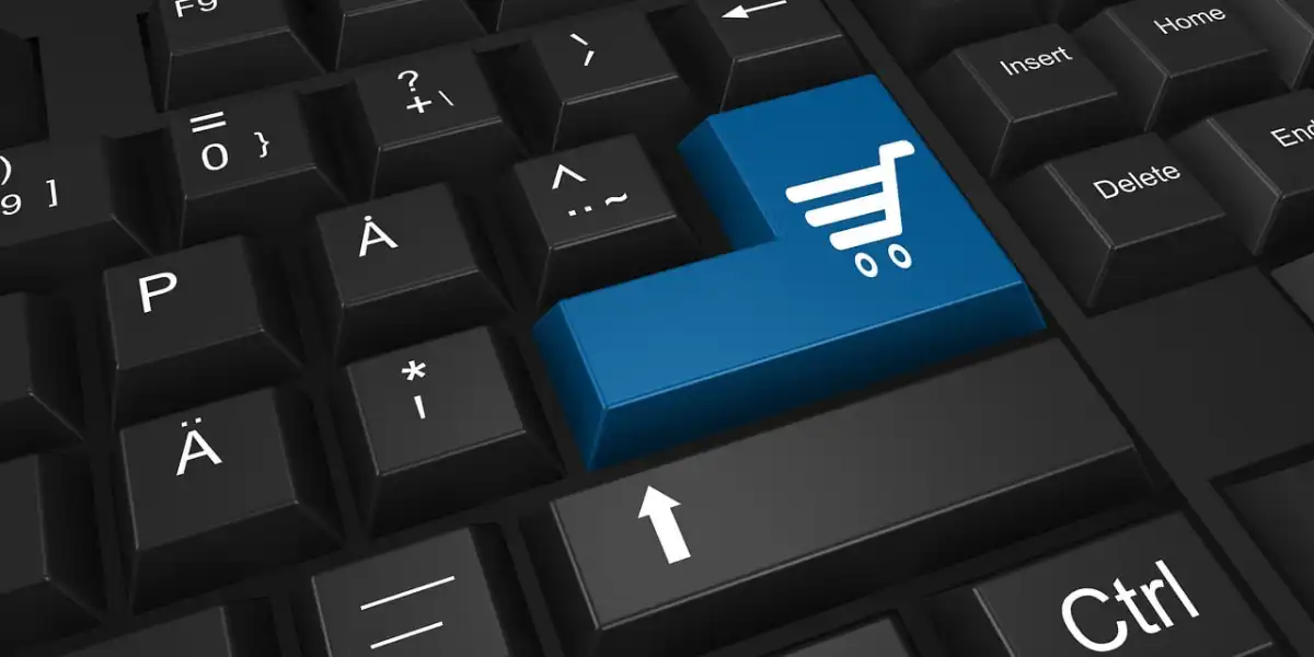 keyboard with a cart logo
