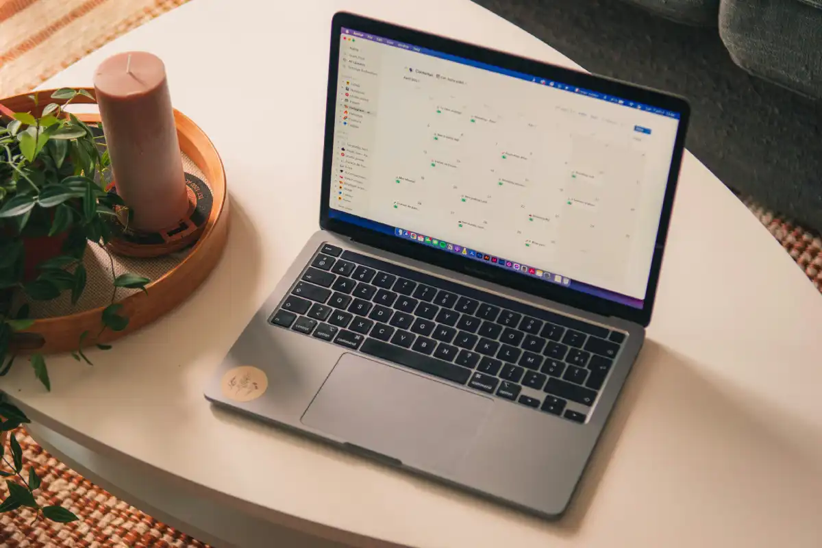 a laptop with notion interface