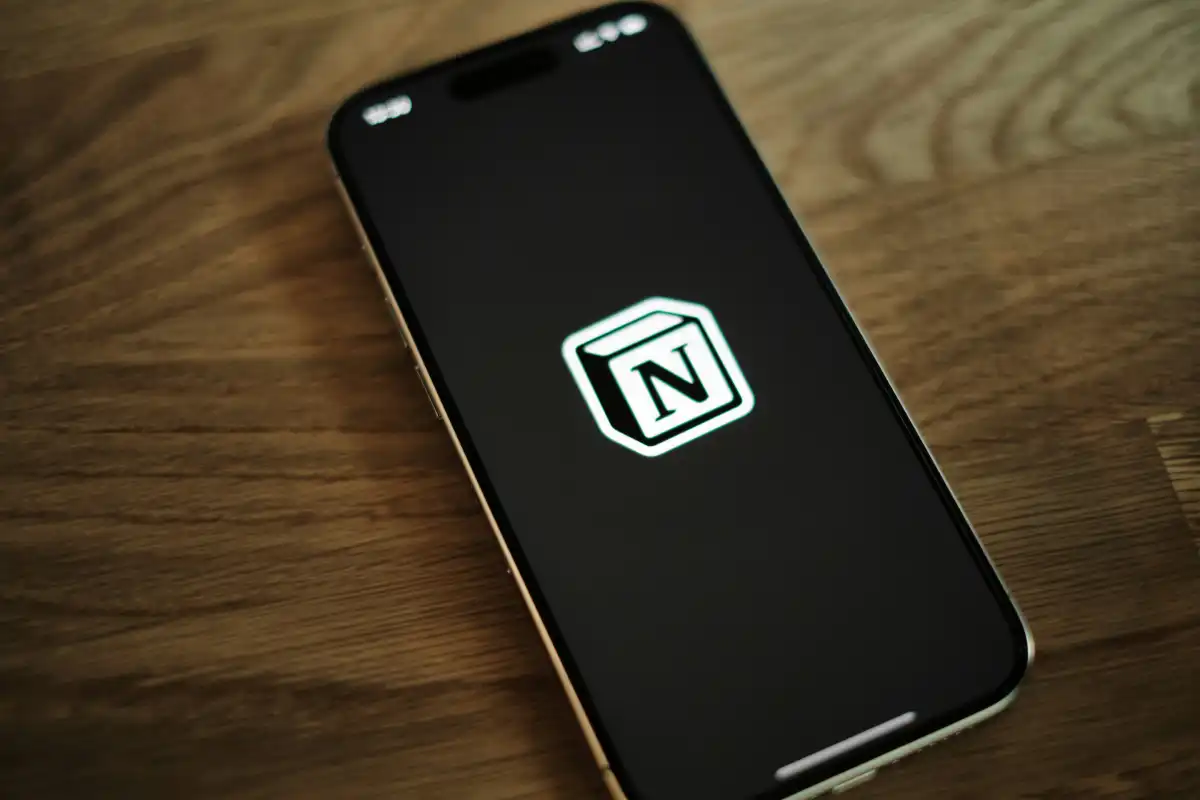 notion logo in a smartphone